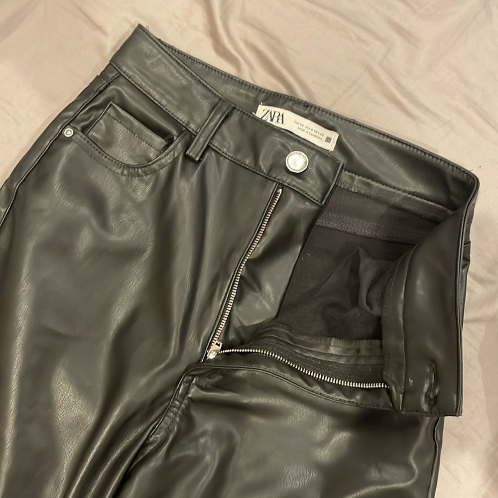 zara leather pants